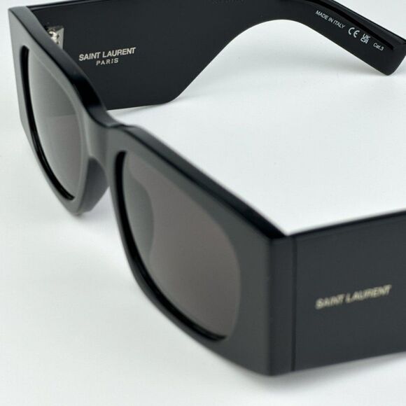 NEW Saint Laurent SL654 001 Black Rectangle Women Sunglasses - Picture 10 of 15